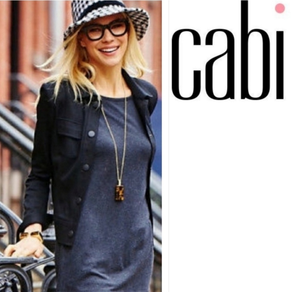 Cabi #3240 Recess Jersey Knit Tunic Top Charcoal Grey Sz: M